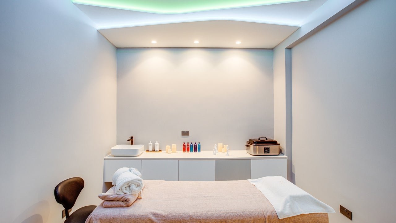 The dedicated Beauty in the City pedicure room with rolled towels