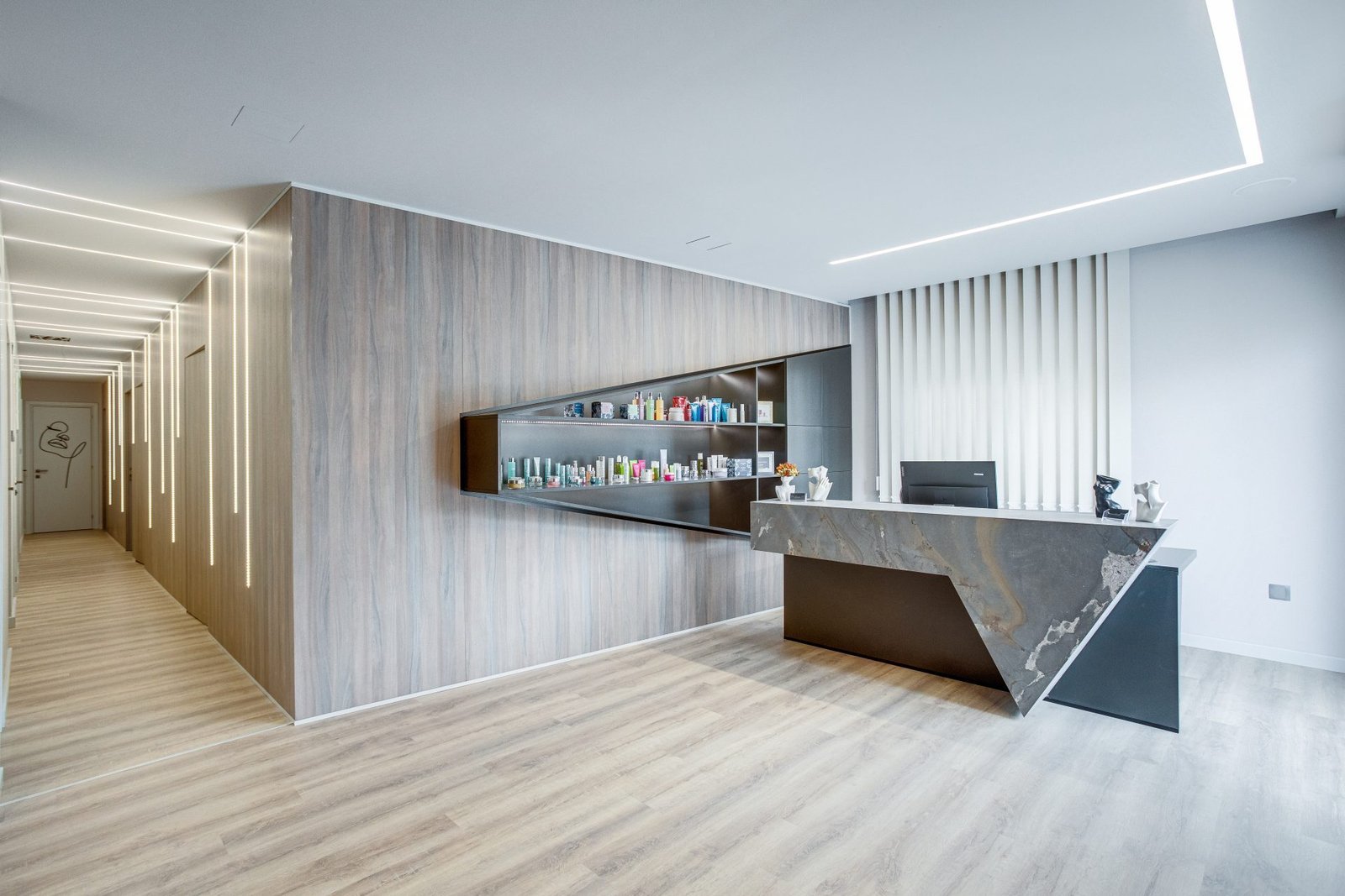 The Beauty in the City salon reception and corridor in Nicosia
