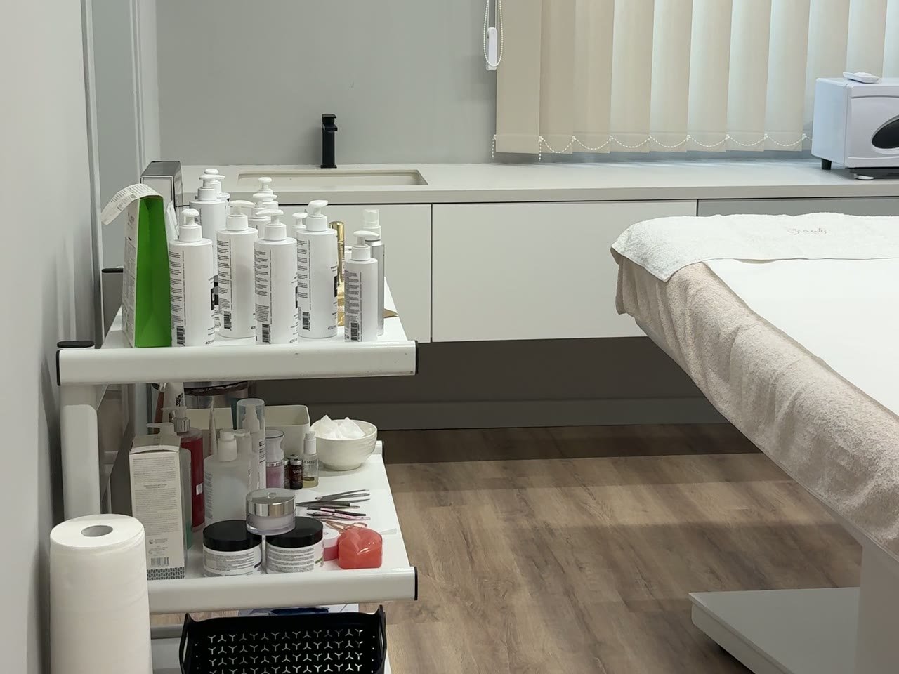 A prepared treatment bed at Beauty in the City